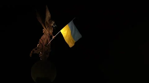 Ukrainian flag fluttering 動画素材 56609607