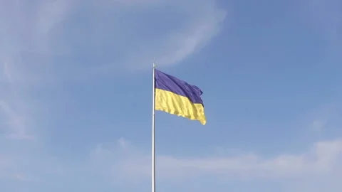 Ukrainian flag flutters Stock Footage 171414881