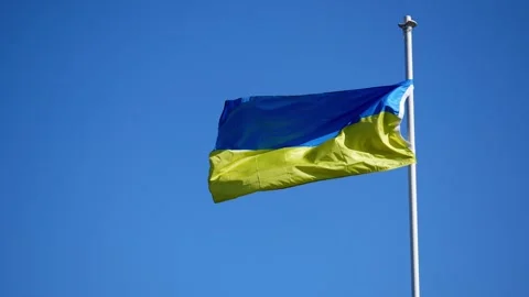 Ukrainian flag flying 2 Stock Footage 172166773