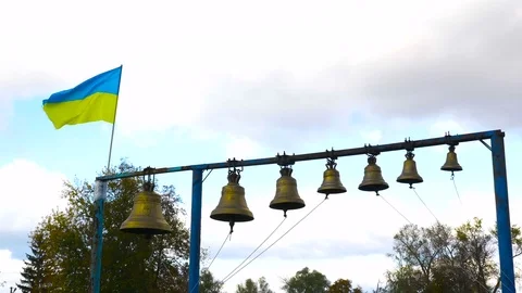 The ukrainian flag flying in the wind Stock Footage 71256013