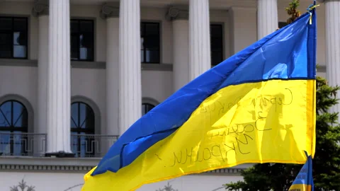 Ukrainian Flag Stock Footage 252025589