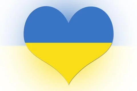 Ukrainian flag heart Stock Illustration