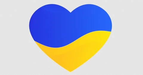 Ukrainian flag heart shaped with alpha channel. 스톡 동영상 171105341