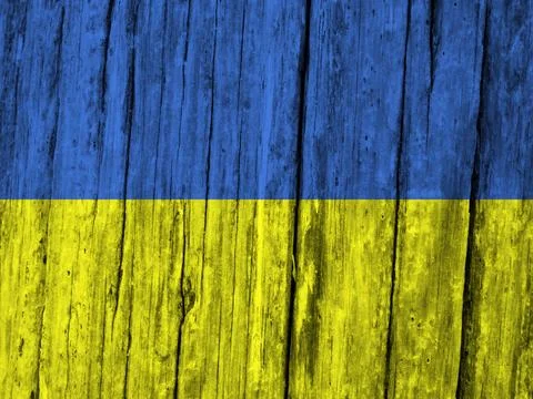 Ukrainian flag with texture 스톡 사진