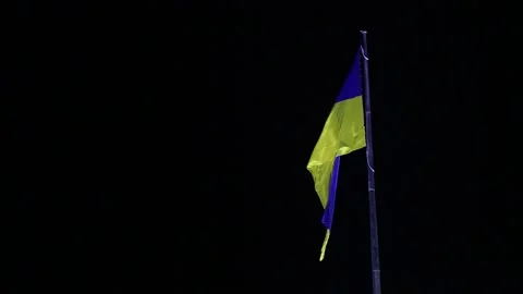 Ukrainian flag wave close up. Ukraine's independence symbol. Yellow-blue Stock Footage 161952913