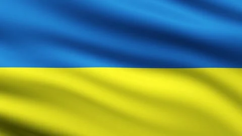 Ukrainian flag waving full screen background animation Stock Footage 264201123