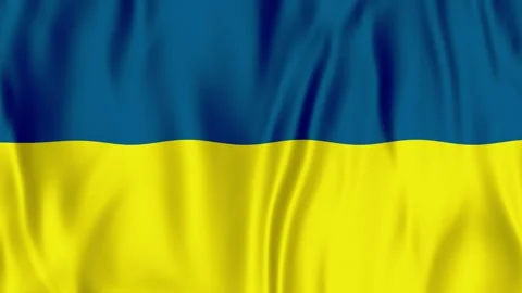 Ukrainian Flag Waving with Soft Blue and Yellow Satin Folds Stock-Footage 343392793
