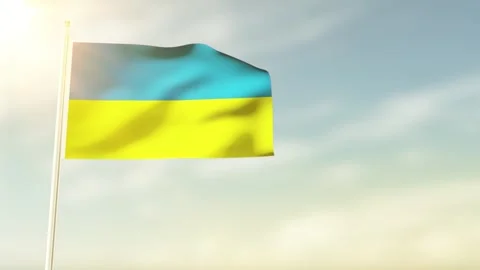 Ukrainian flag waving in the wind. Video stock 297278166