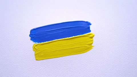 Ukrainian flag on a white background Stock-Footage 175303288