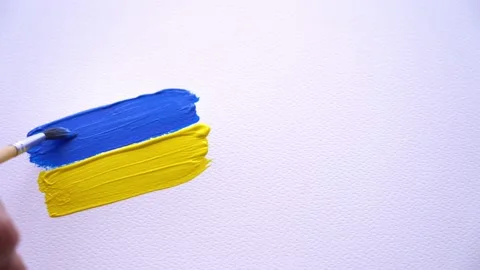 Ukrainian flag on a white background Stock-Footage 175304249
