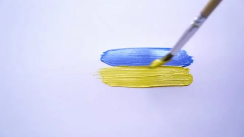 Ukrainian flag on a white background Stock-Footage 184906841