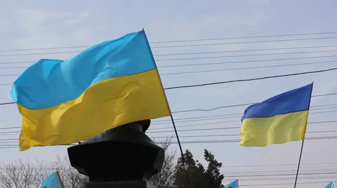 Ukrainian flag in the wind Stock Footage 36052352