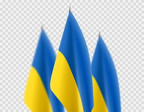 Ukrainian flags isolated on checkered background Stock Illustration