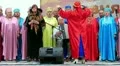 Ukrainian folk song. Women in multicoloured costume sing ukrainian song HD Footage