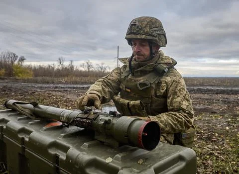 Ukrainian forces test new automatic air defense machine gun, Undisclosed, Ukrain Stock Photos