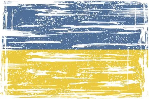 Ukrainian grunge flag Stock Illustration