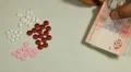Ukrainian Hryvna UAH, Counting Drugs and Money, Health Care, Colorful Pills HD Footage