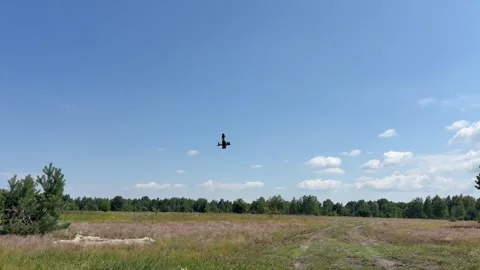 Ukrainian Interceptor UAV for Countering Shahed Drones Stock Footage 337586658