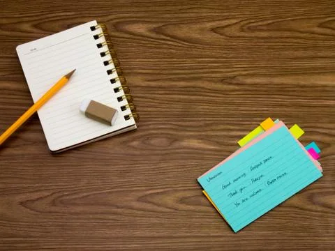 Ukrainian; Learning New Language Writing Words on the Notebook Stock Photos