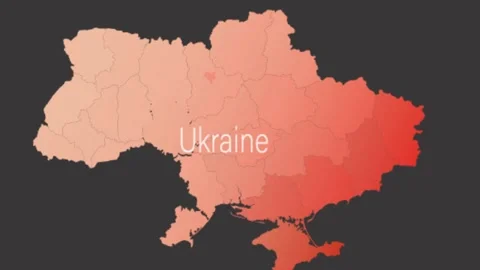 Ukrainian map Stock Footage 183500963