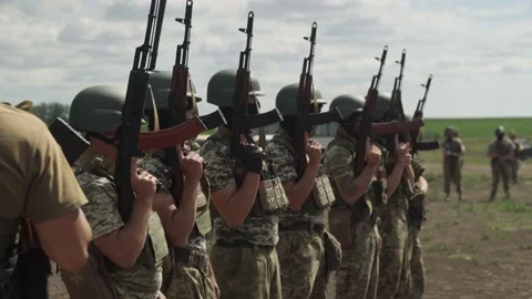 Ukrainian millitary training Stock Footage 202513490