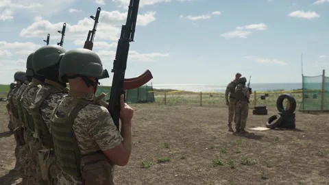 Ukrainian millitary training Stock Footage 202513860