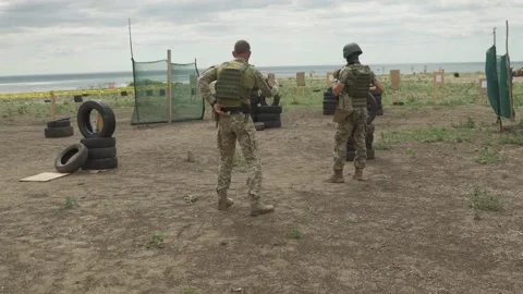 Ukrainian millitary training Stock Footage 202516007