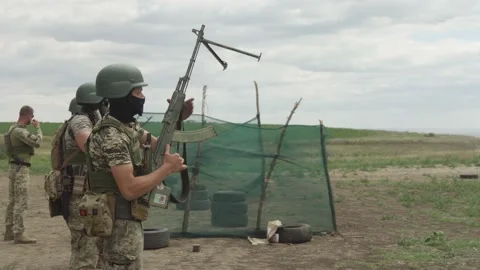 Ukrainian millitary training Stock Footage 202517787