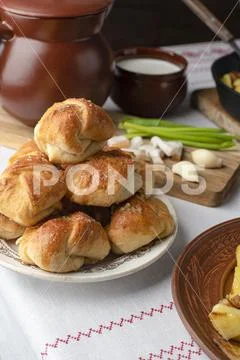 Ukrainian or Russian traditional feast. Stock Photos
