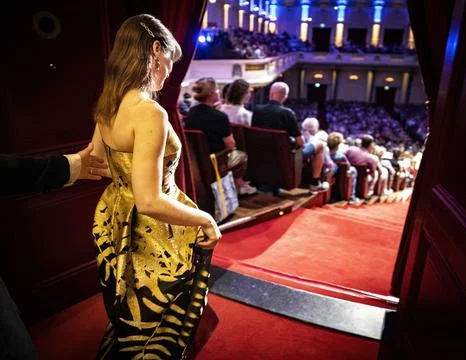 Ukrainian orchestra of refugees and conscripts performs in Amsterdam, Netherland Foto stock
