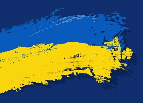Ukrainian painted flag design vector illustration Ukrainian painted flag d... Stock Photos