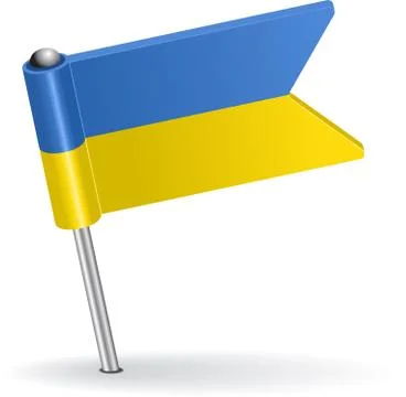Ukrainian pin icon flag. Vector illustration Stock Illustration