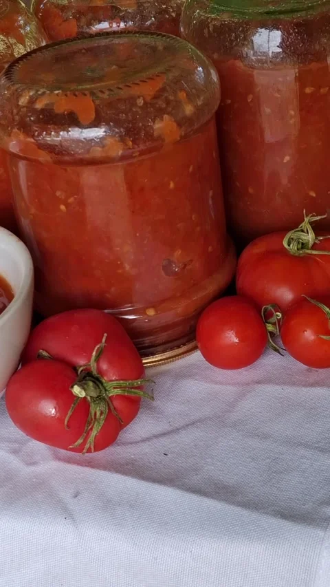 Ukrainian sauce in a jar Stock-Footage 344480183