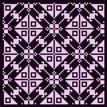Ukrainian Seamless Pattern Geometric Tile on black Stockillustratie