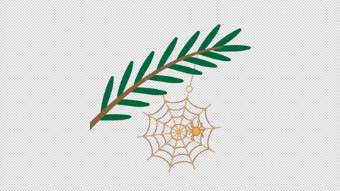 Ukrainian Spider Web Decoration shiny tree Stockbeeldmateriaal 317285484