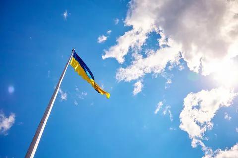 Ukrainian state flag 스톡 사진