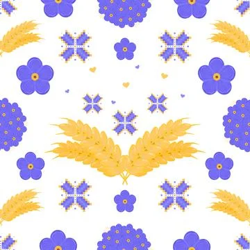 Ukrainian vector seamless pattern イラスト素材