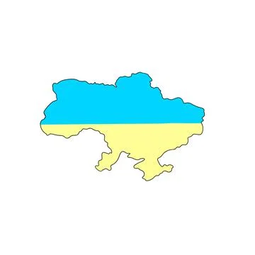 Ukrainian yellow-blue flag - map of Ukraine. stop war in Ukraine Stock Illustration