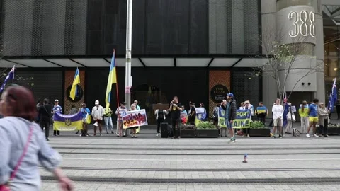 Ukrainians protest at Colgate Palmolive Stock Footage 220533607