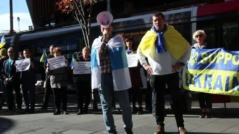 Ukrainians protest at Freelancer.com Head Office Видео 197395504
