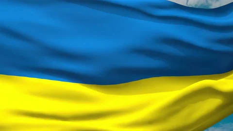 Ukranie waving flag. Video stock 232983369