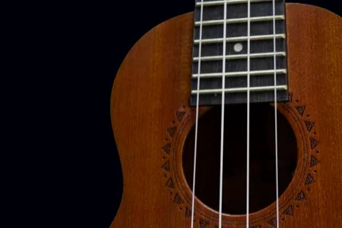 Ukulele with black background 库存照片