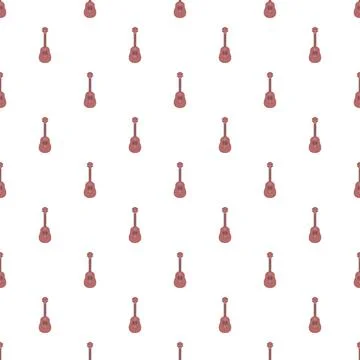Ukulele guitar musical instrument pattern repeating background Stock Illustration