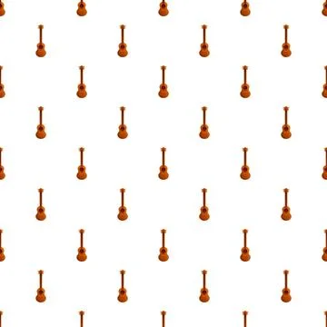 Ukulele instrument seamless pattern background on white Stock Illustration