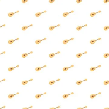 Ukulele instruments creating seamless musical pattern background Stock Illustration