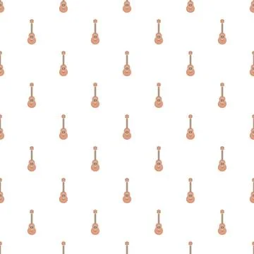 Ukulele musical instrument repeat pattern white background 스톡 일러스트