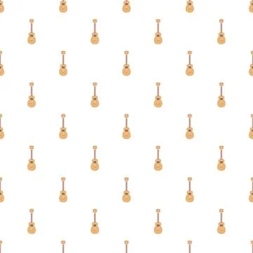 Ukulele musical instrument seamless pattern background Stock Illustration