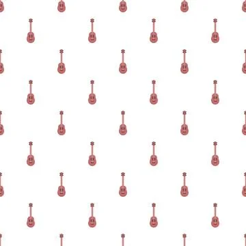 Ukulele musical instrument seamless pattern on white background Stockillustratie