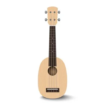 Ukulele pineapple shape isolated on white background, vector illustration Stock Illustration