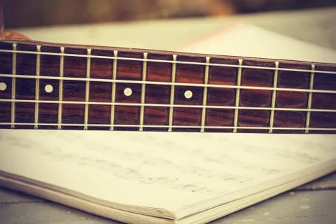 Ukulele processed in vintage  style Stock Photos